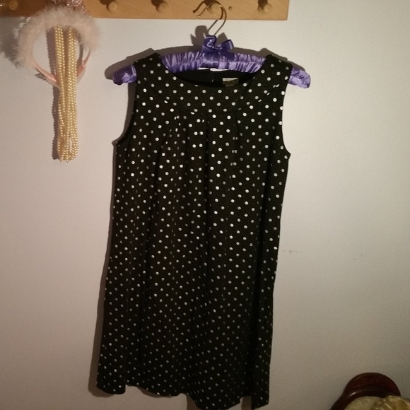 Childrens Place Size 14 Black Polka Dot Dress - Picture 2 of 12